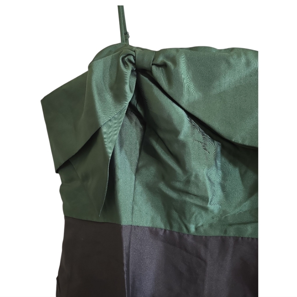 NWT Hutch For Free People Serena Bow Mini Dress 20W Green Black - Picture 6 of 12